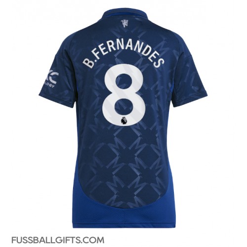 Manchester United Bruno Fernandes #8 Fußballbekleidung Auswärtstrikot Damen 2024-25 Kurzarm